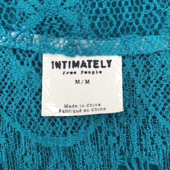 Free People Intimately Teal Lace Slip Dress - Picture 6 of 9